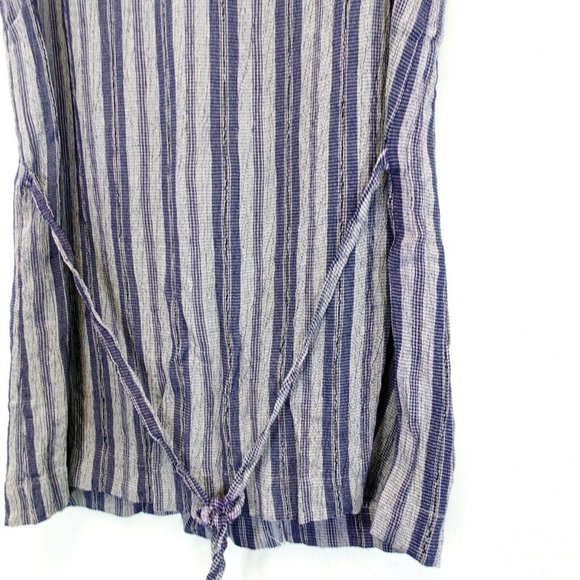 VINTAGE EXPRESS USA Womens Navy Blue Gray Vest MEDIUM Striped Sleeveless Knitted - Picture 9 of 10